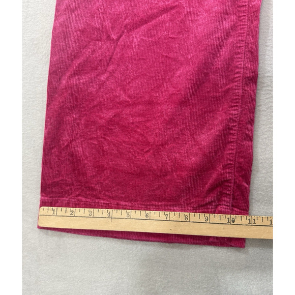 Anthropologie MAEVE The Colette 32 Cropped Wide Leg Corduroy Pants Raspberry - Picture 2 of 13